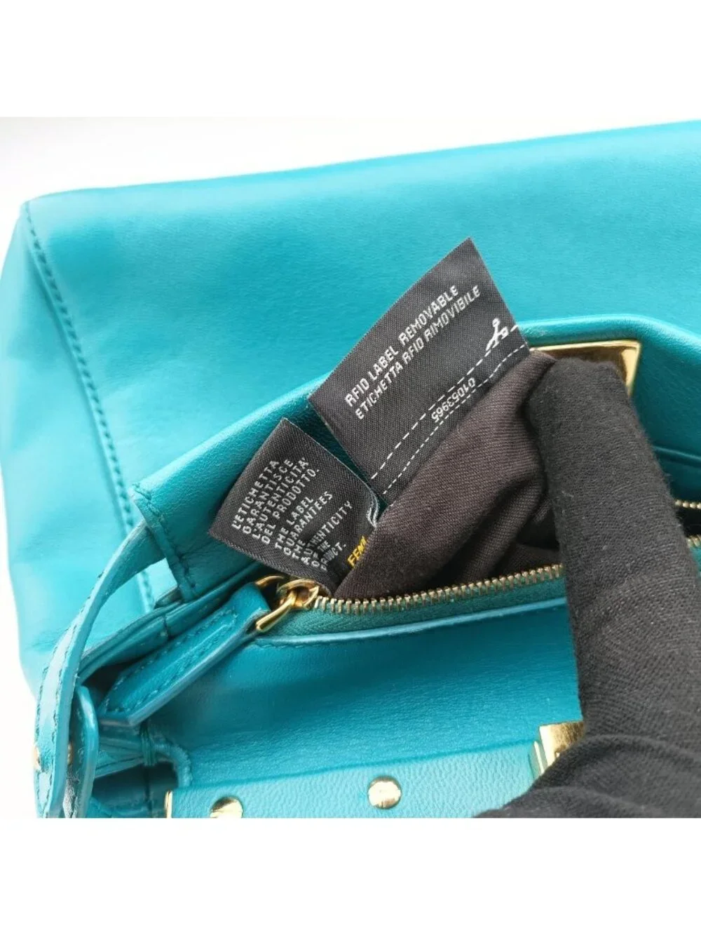 Fendi Peekaboo Mini Blue Leather Handbag